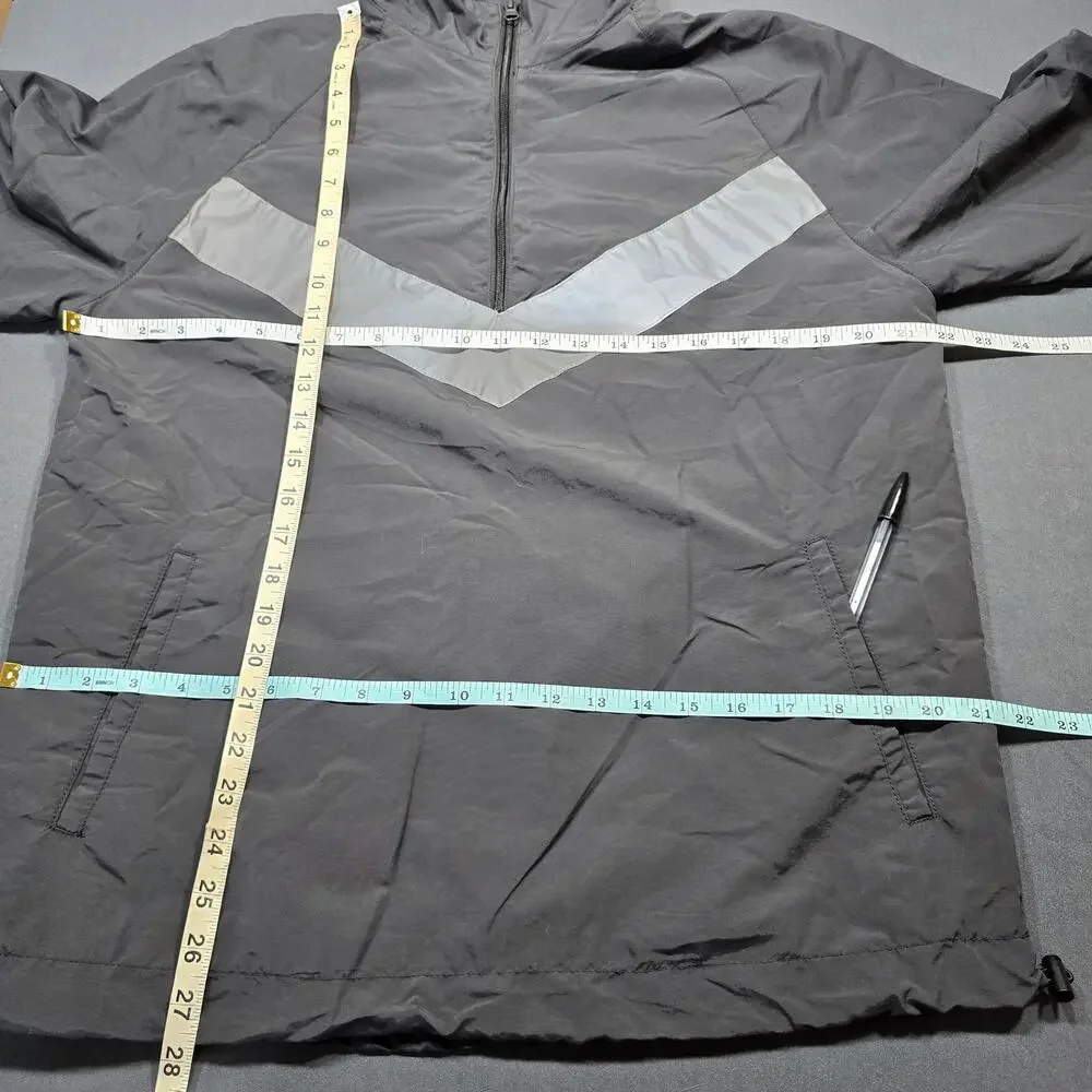Original Use Gray Windbreaker Jacket Lightweight Nylon 1/2 Zip Lined Mens Size S